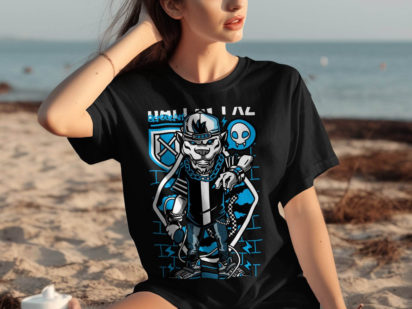 Street Art Urban Panther DJ Design Illustration T-Shirt - Design & Vybe
