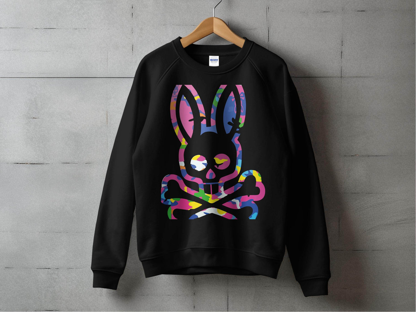 Colorful Skull Bunny Graphic Sweater - Design & Vybe