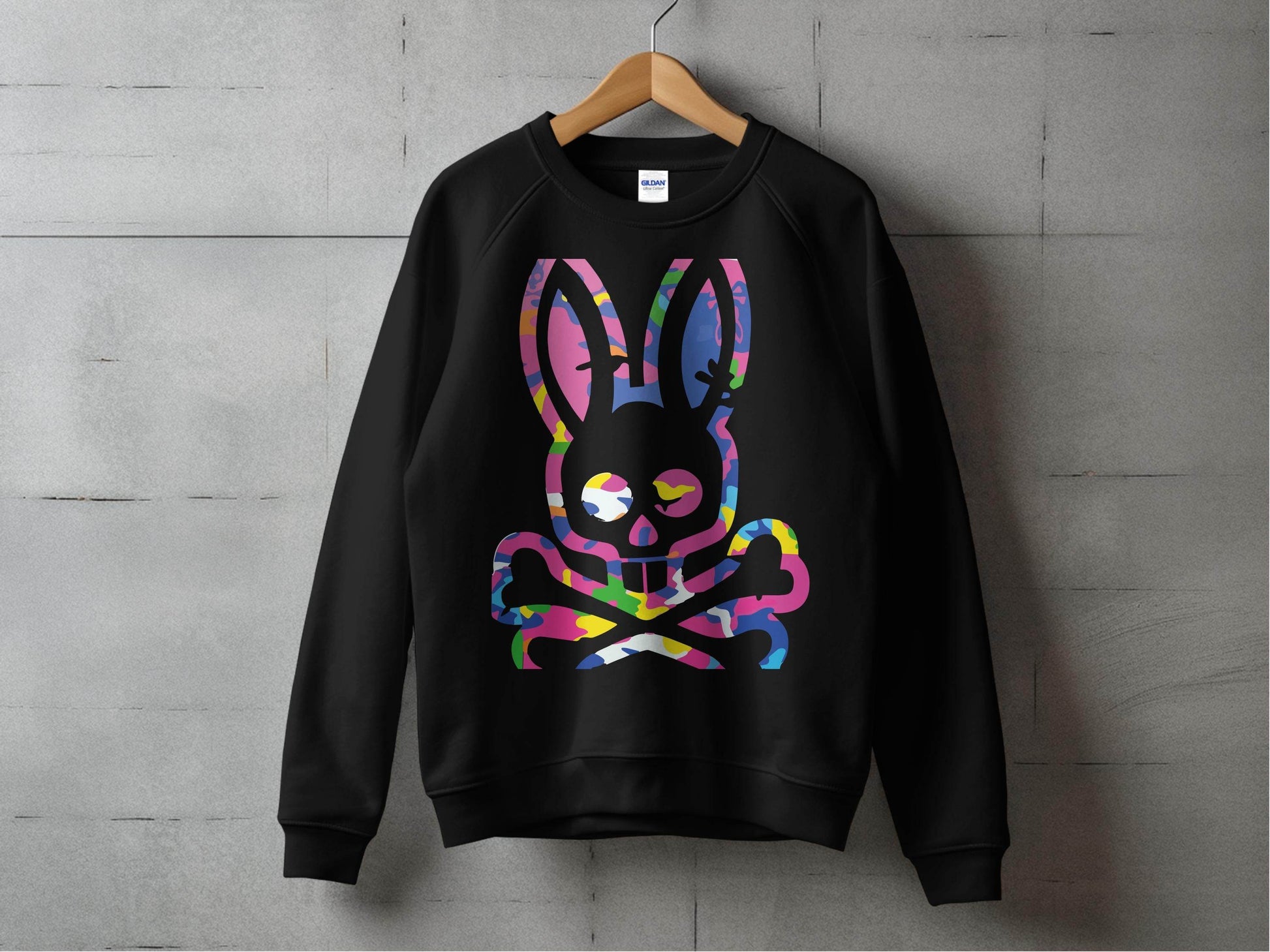 Colorful Skull Bunny Graphic Sweater - Design & Vybe