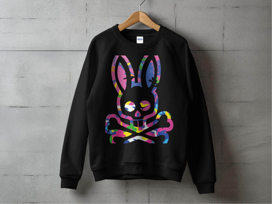 Colorful Skull Bunny Graphic Sweater - Design & Vybe