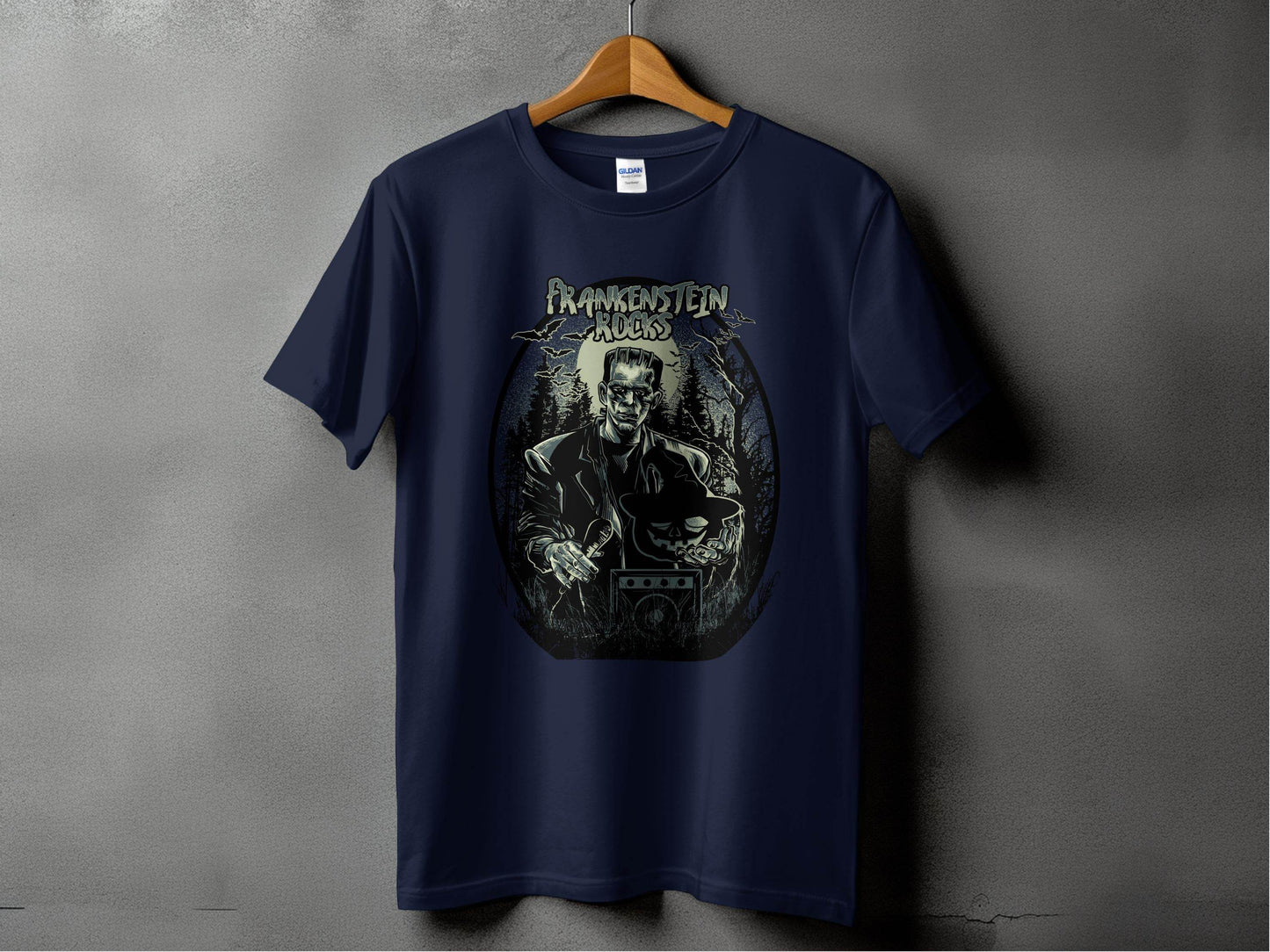 Vintage Frankenstein Rocks Graphic Design T-Shirt - Design & Vybe
