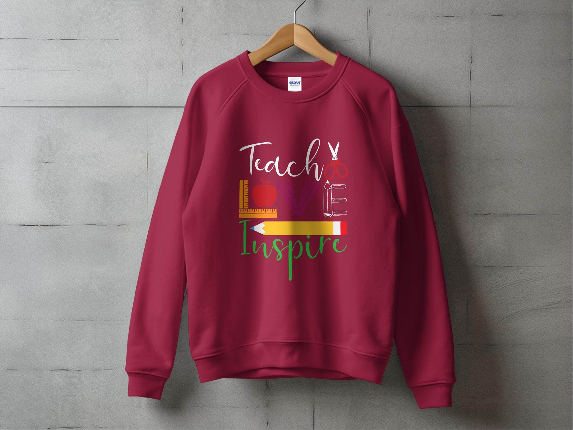 Teach Love Inspire Back To School Design Teachers Sweater - Design & Vybe