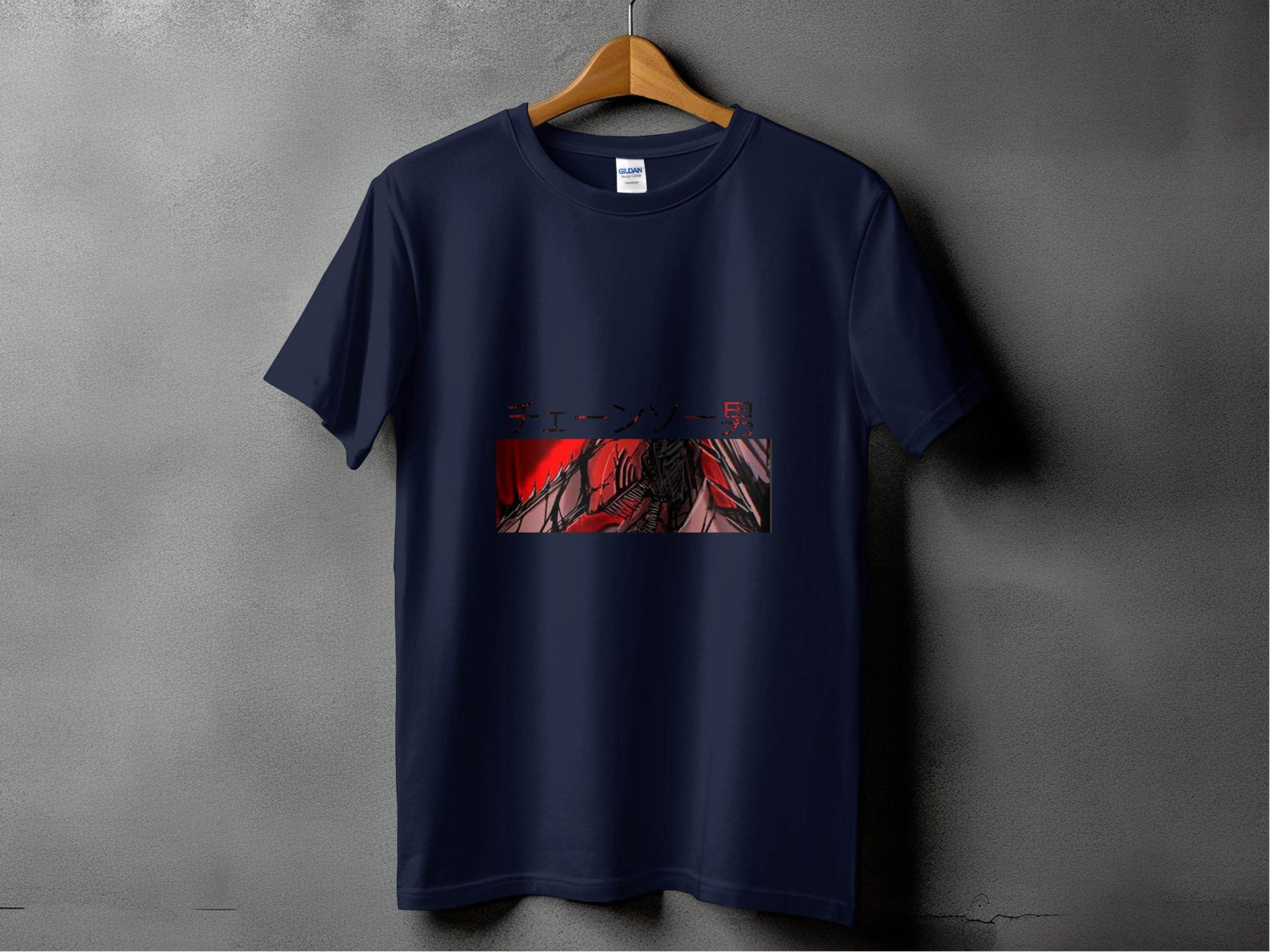 Chainsaw Man Japanese Text Red and Black Design T-Shirt - Design & Vybe
