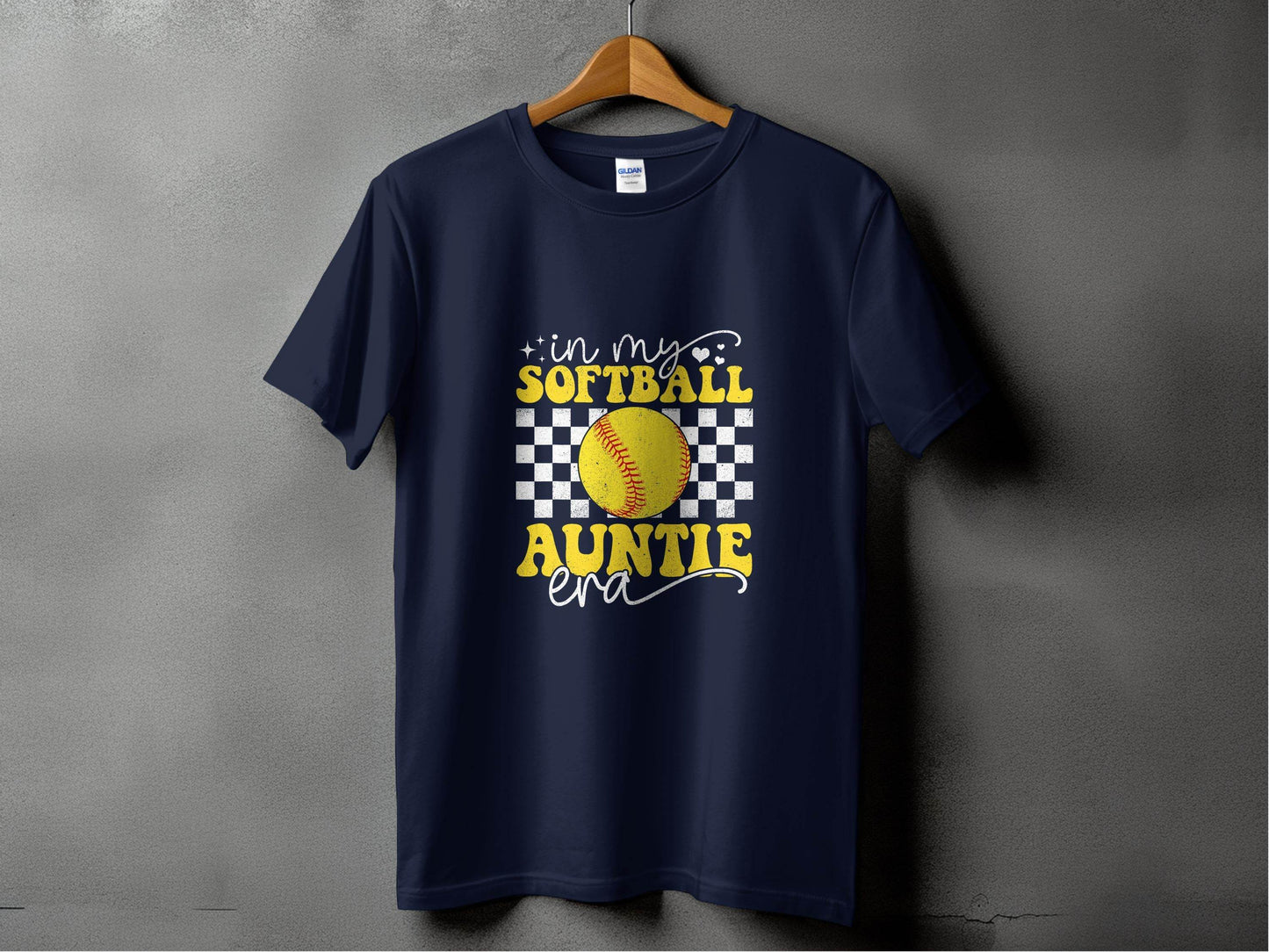 In My Softball Auntie Era Groovy Retro Proud Graphic Design Image T-Shirt - Design & Vybe