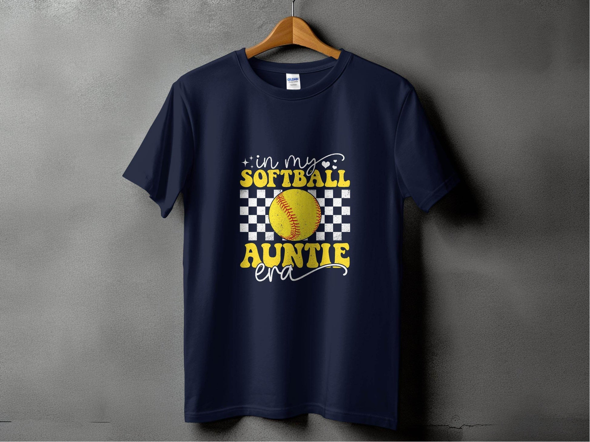 In My Softball Auntie Era Groovy Retro Proud Graphic Design Image T-Shirt - Design & Vybe