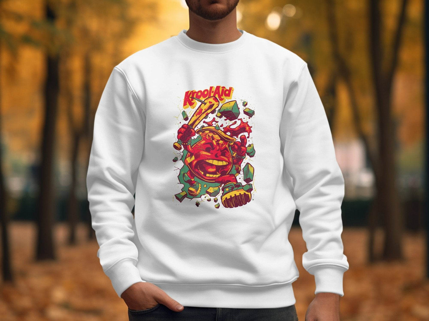 Kool-Aid Man Smashing Through Wall Graphic Design Sweater - Design & Vybe