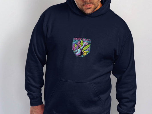Stay High Graphic Weed Marijuana Cannabis Flower Hoodie - Design & Vybe