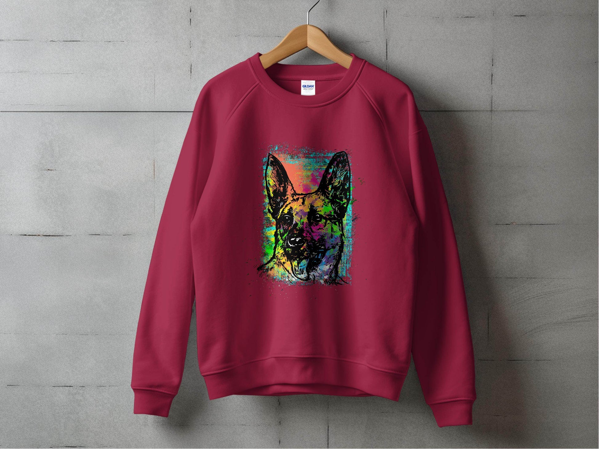 Vibrant German Shepherd Illustration Art Sweater - Design & Vybe