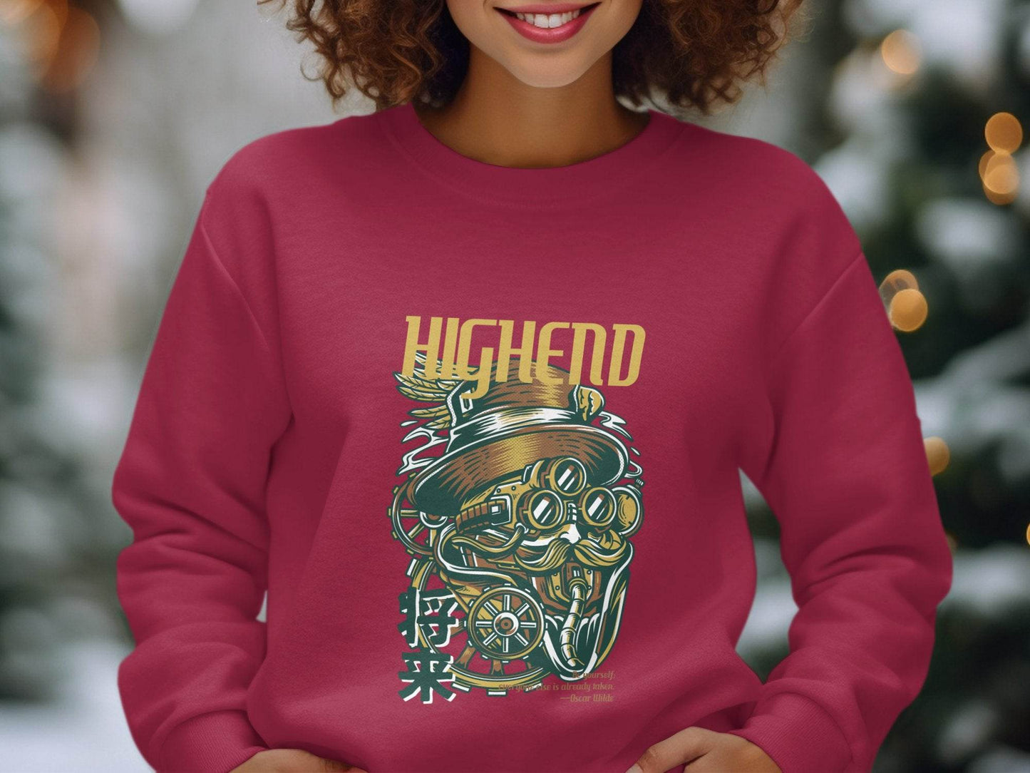 High End Steampunk Design With Future Inscription Sweater - Design & Vybe