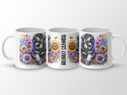 Tibetan Mastiff Floral Design Mug product