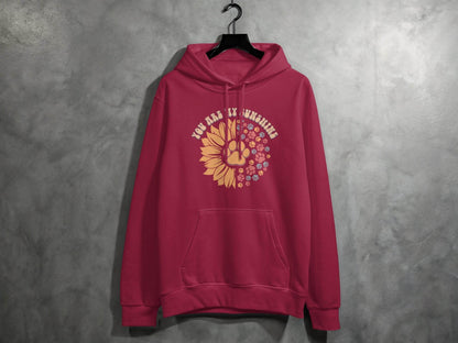 You Are My Sunshine Sunflower Paw Pattern Graphic Hoodie - Design & Vybe