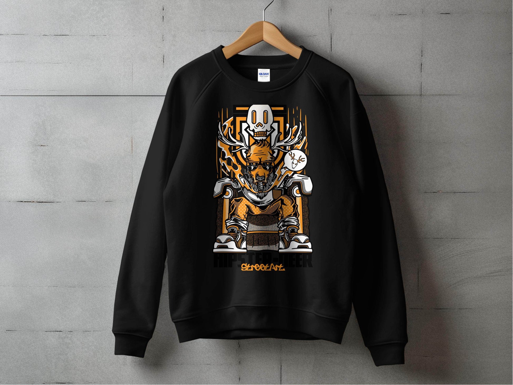 Hipster Deer Street Art Graphic Design For Casual Sweater - Design & Vybe