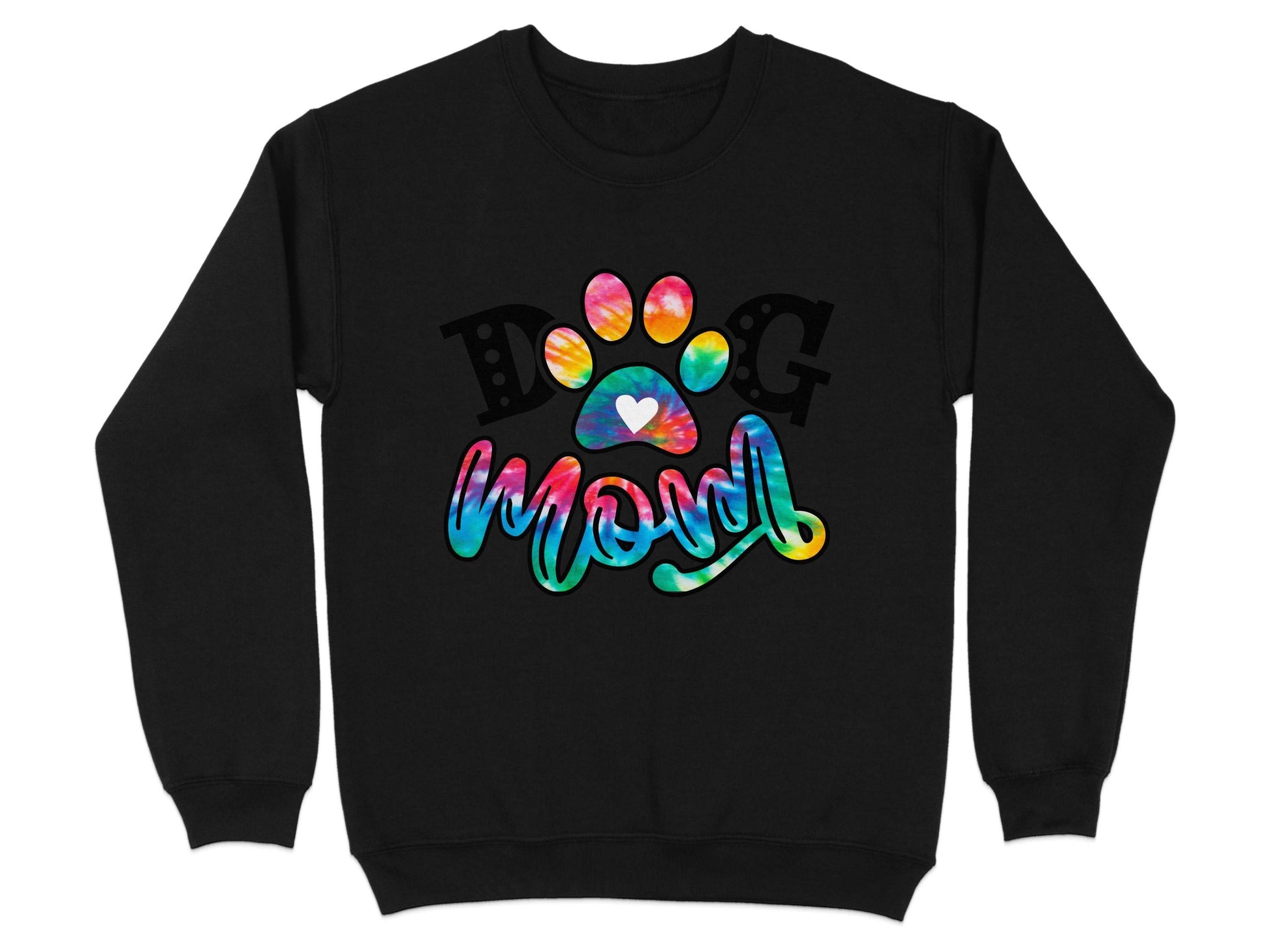 Dog Mom Paw Print Tie Dye Style Cute Graphic Design Sweater - Design & Vybe