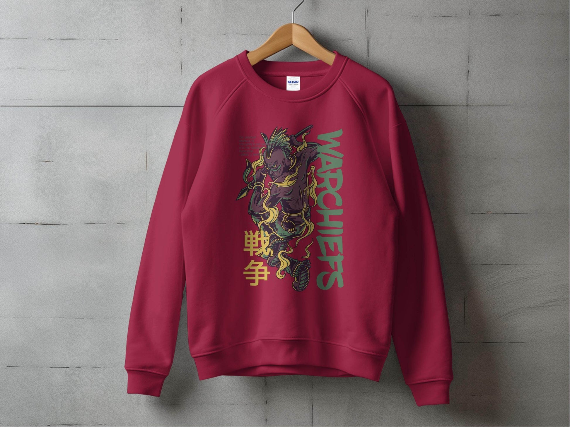 Warchiefs With Japanese Text Graphic Design Sweater - Design & Vybe