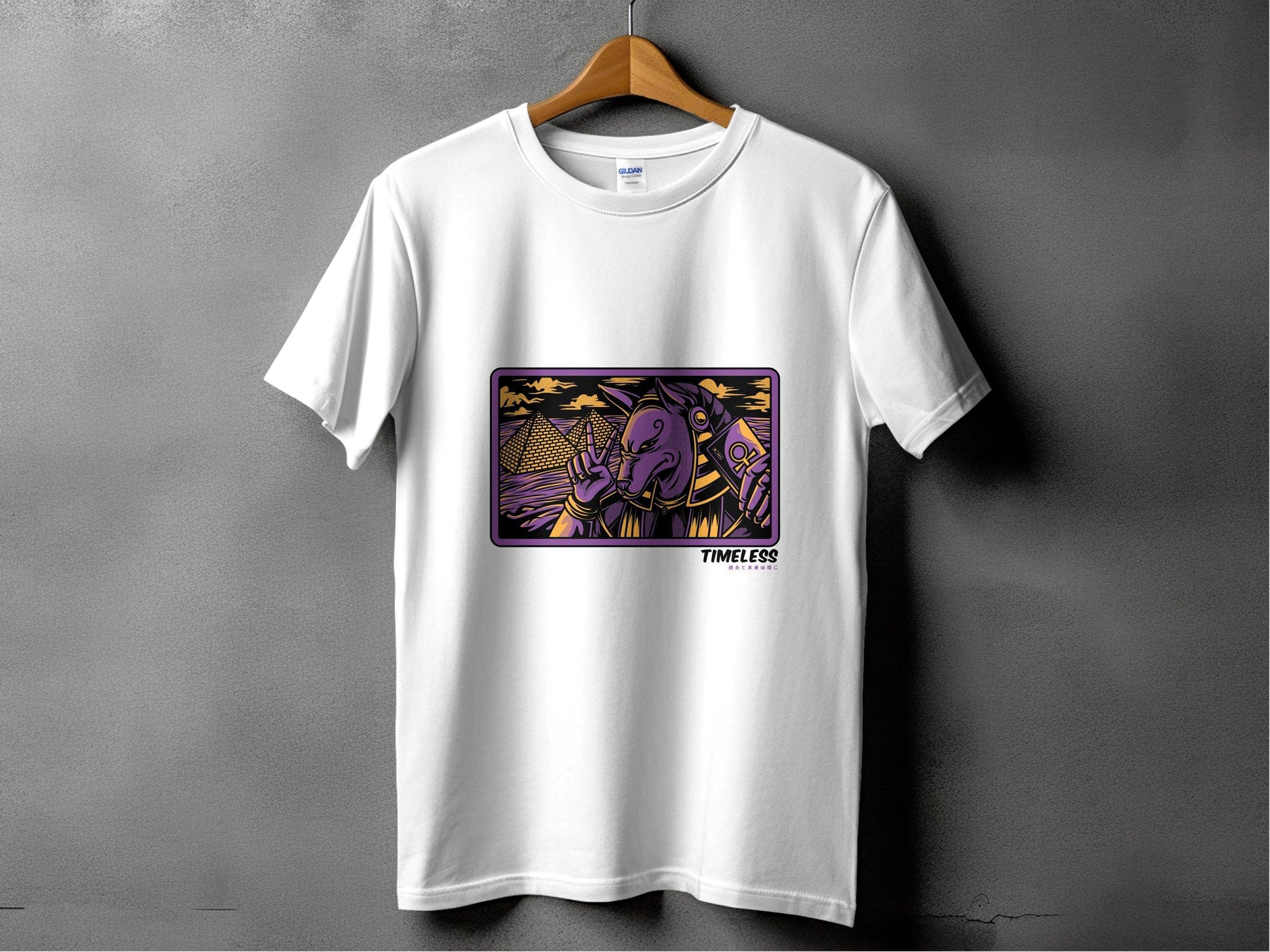 Egyptian Anubis Pharaoh with Pyramids Graphic T-Shirt - Design & Vybe