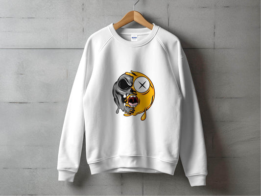 Melting Emoji into Skull Design Cool Graphic Sweater - Design & Vybe