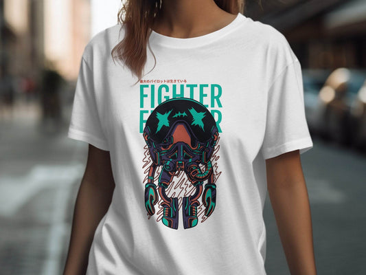 Retro Fighter Pilot Graphic SciFi Illustration T-Shirt - Design & Vybe