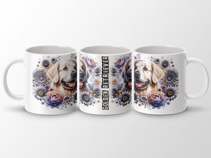Adorable Golden Retriever Flower Design Mug product