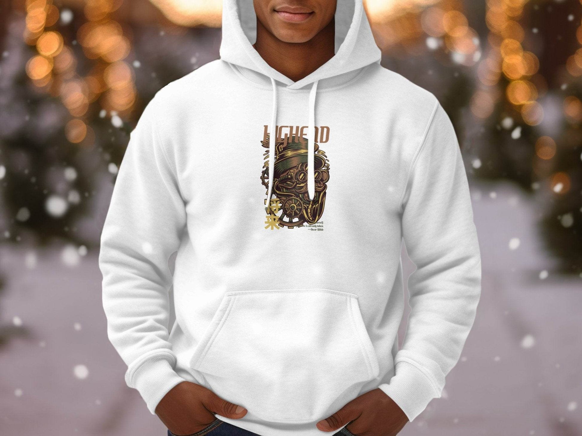 Highend Steampunk Character Illustration Print Hoodie - Design & Vybe