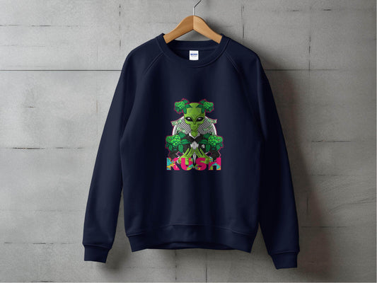 Kush Alien Money and Hops Design Graphic Sweater - Design & Vybe