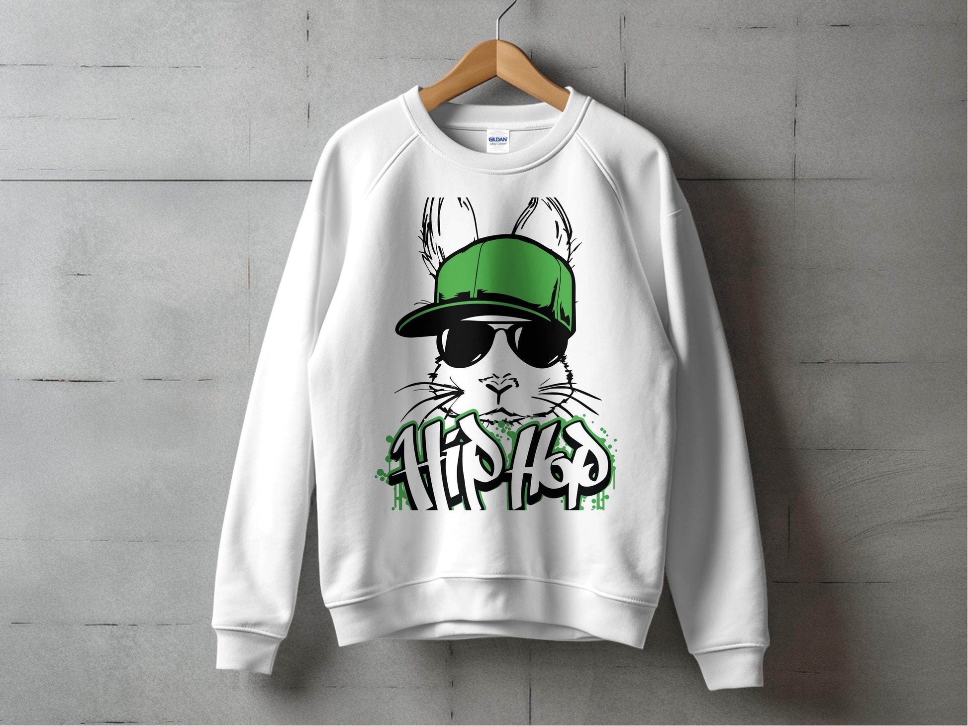 Trendy Hip Hop Bunny with Sunglasses Sweater - Design & Vybe