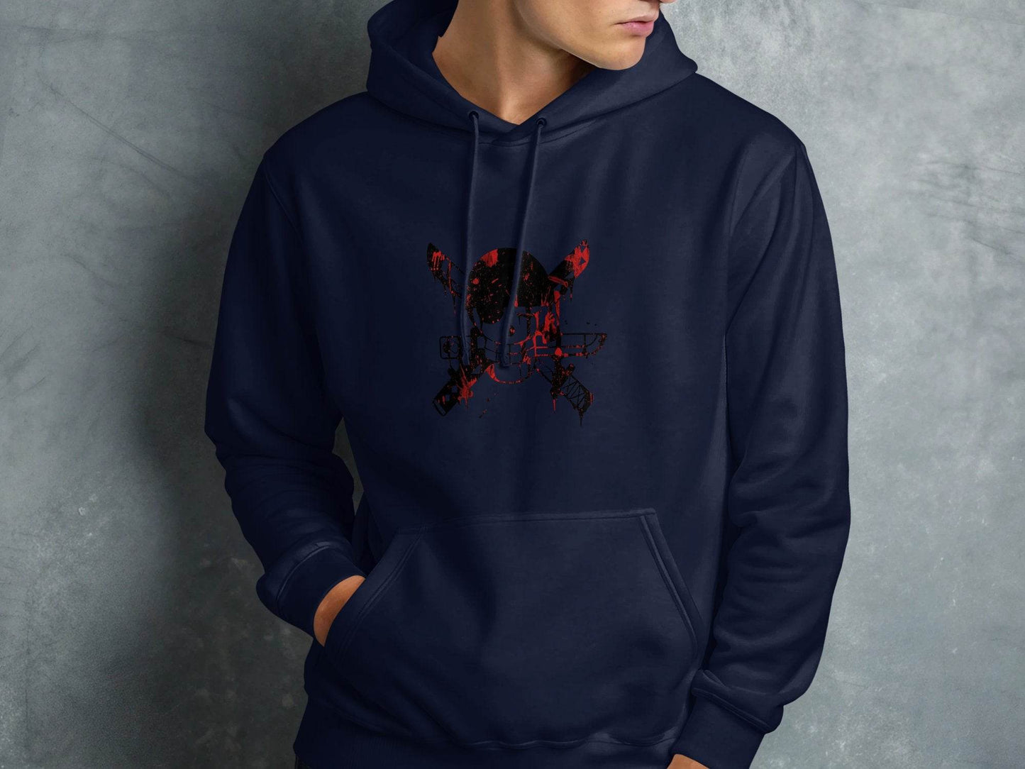 Pirate Symbol with Bloody Swords Skull Artistic Design Hoodie - Design & Vybe