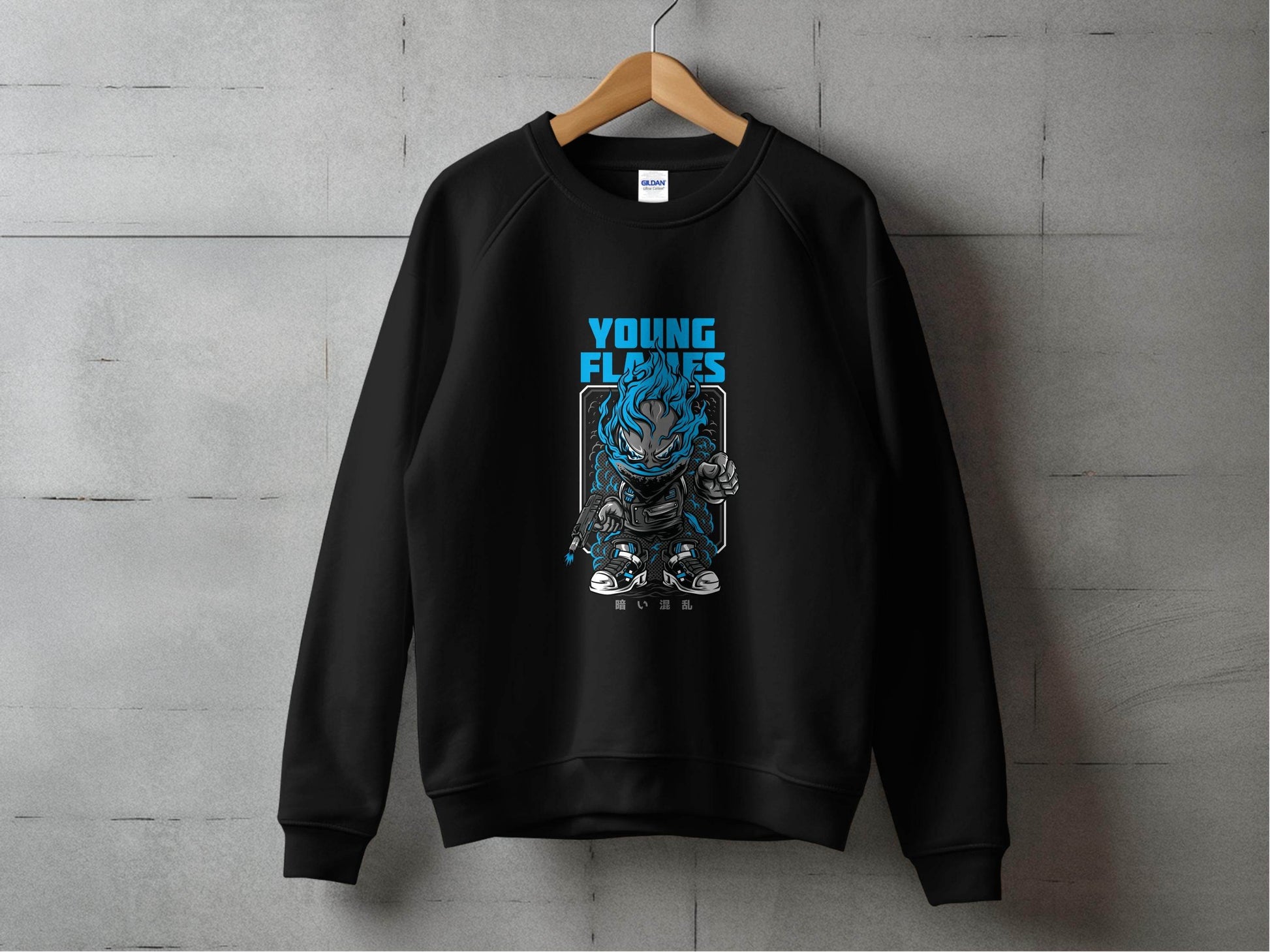 Young Flames Cartoon Style Monster Character Graphic Sweater - Design & Vybe