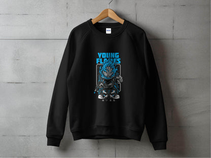 Young Flames Cartoon Style Monster Character Graphic Sweater - Design & Vybe