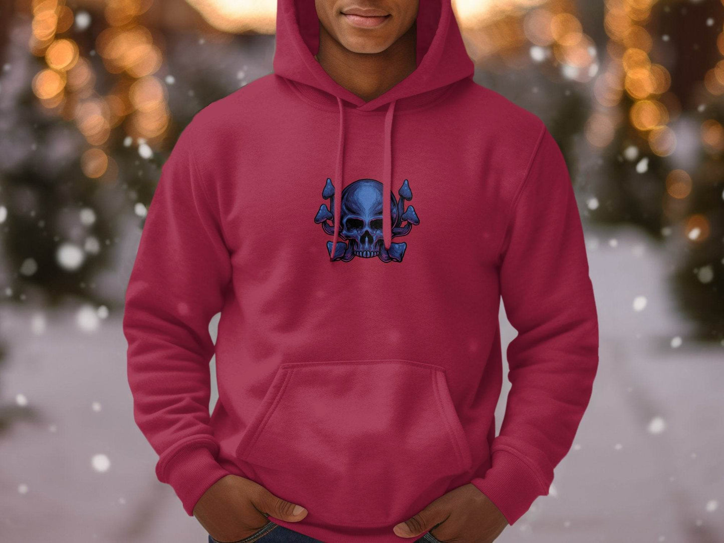 Skull and Mushroom Design Graphic Hoodie - Design & Vybe