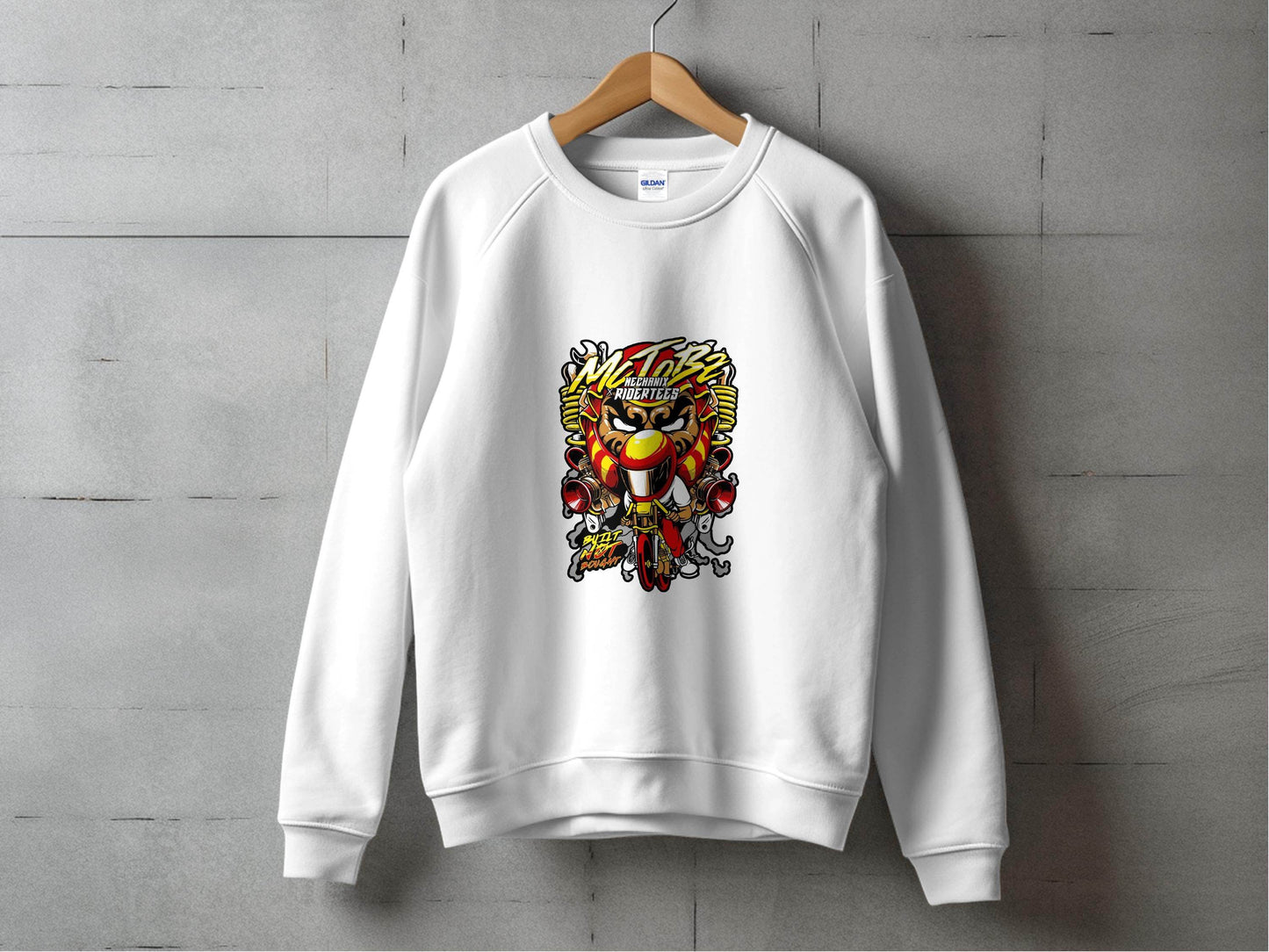 Motorbz Mechanix Ridertees Built Not Bought Graphic Sweater - Design & Vybe