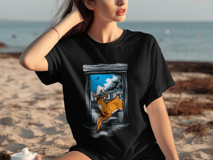Wildlife Escape Deer Graphic T-Shirt - Design & Vybe