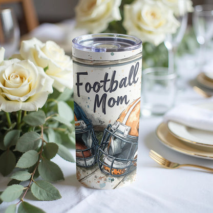 Football Mom Tumbler with Colorful Helmet Design product type