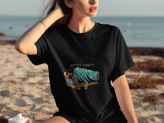 After Party Skeleton Resting in Coffin Graphic T-Shirt - Design & Vybe