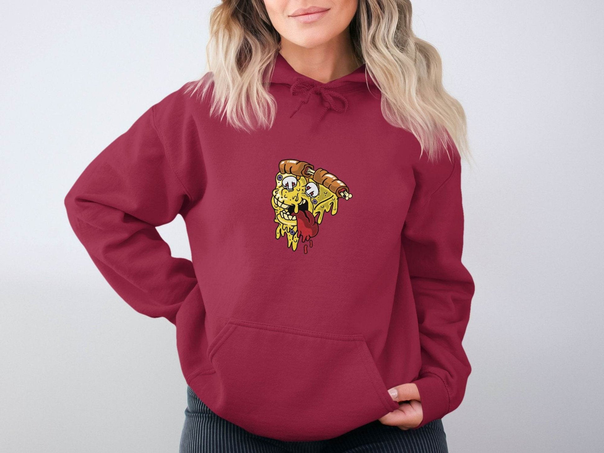 Monstrous Melting Pizza Slice Graphic Design Hoodie - Design & Vybe