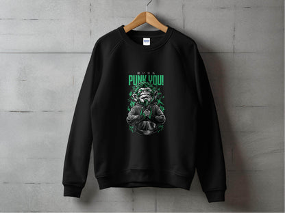 Punk You Green Hair Ape Graphic Style Unisex Sweater - Design & Vybe