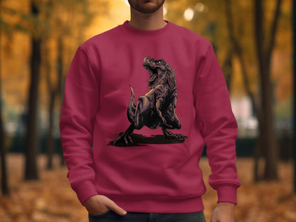 Fierce T-Rex Roaring Dinosaur Graphic Sweater - Design & Vybe