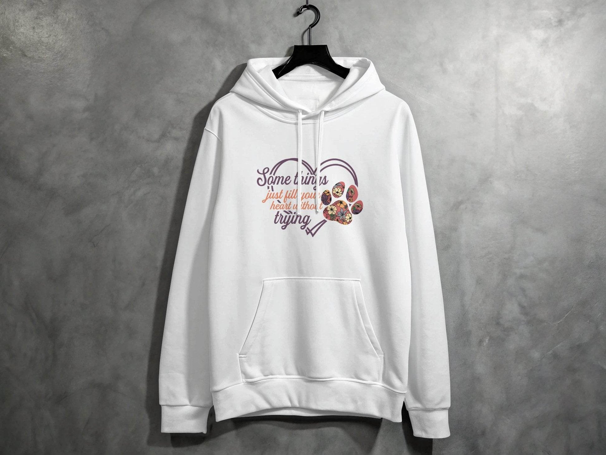 Some Things Fill Heart Without Trying Floral Paw Print Hoodie - Design & Vybe