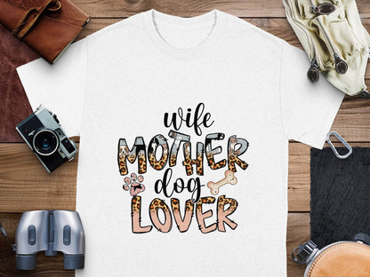 Wife Mother Dog Lover Animal Print Bone Graphic T-Shirt - Design & Vybe