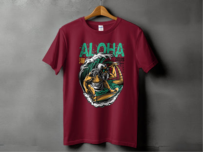 Aloha Zeus God Surf Design Graphic Artistic T-Shirt - Design & Vybe