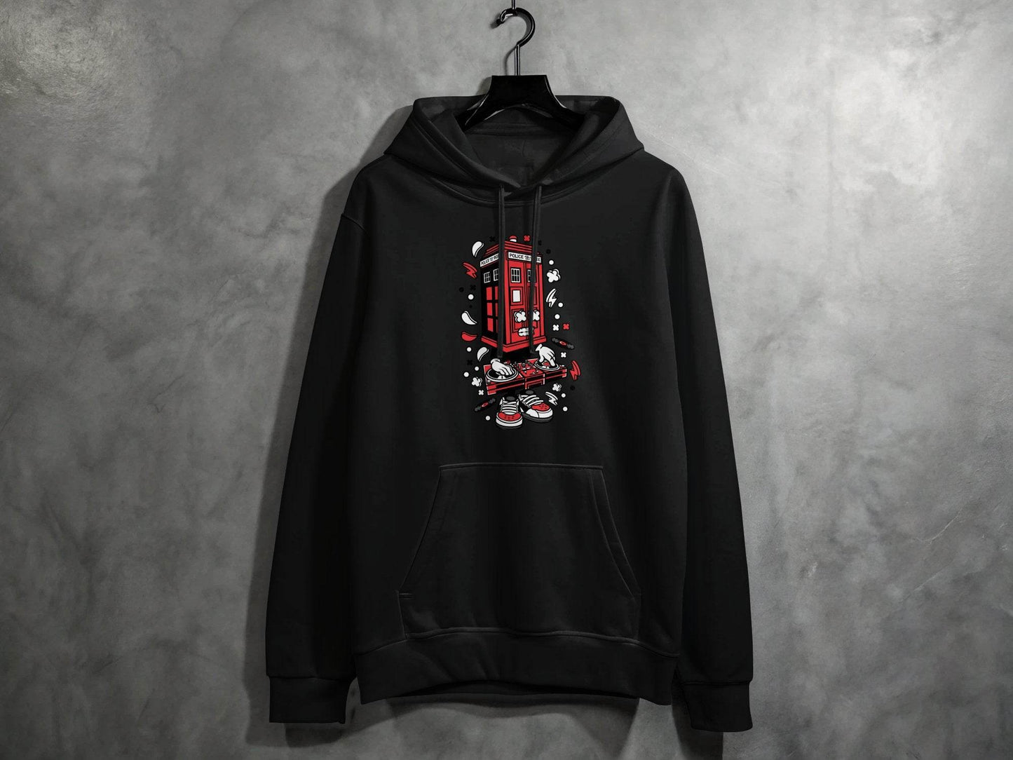 Unique DJ Music Police Box Design Graphic Hoodie - Design & Vybe