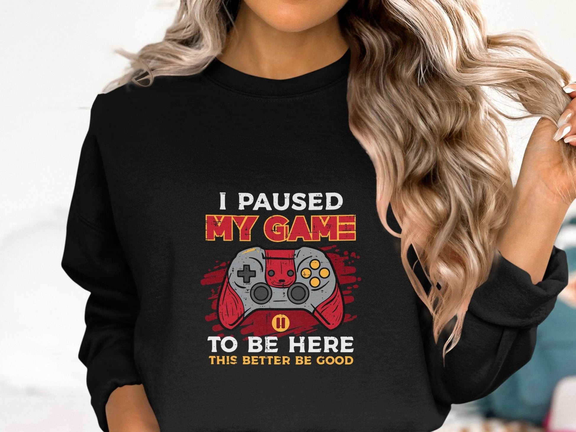 I Paused My Game To Be Here Gaming Controller Sweater - Design & Vybe