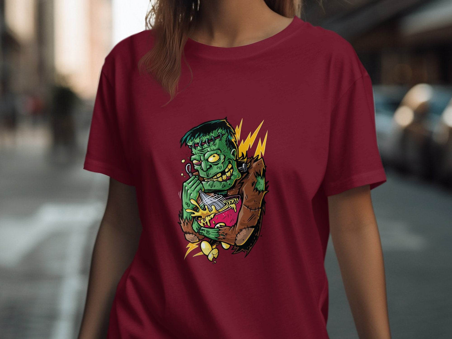 Mad Frankenstein Mixing Potion Funny Halloween T-Shirt - Design & Vybe