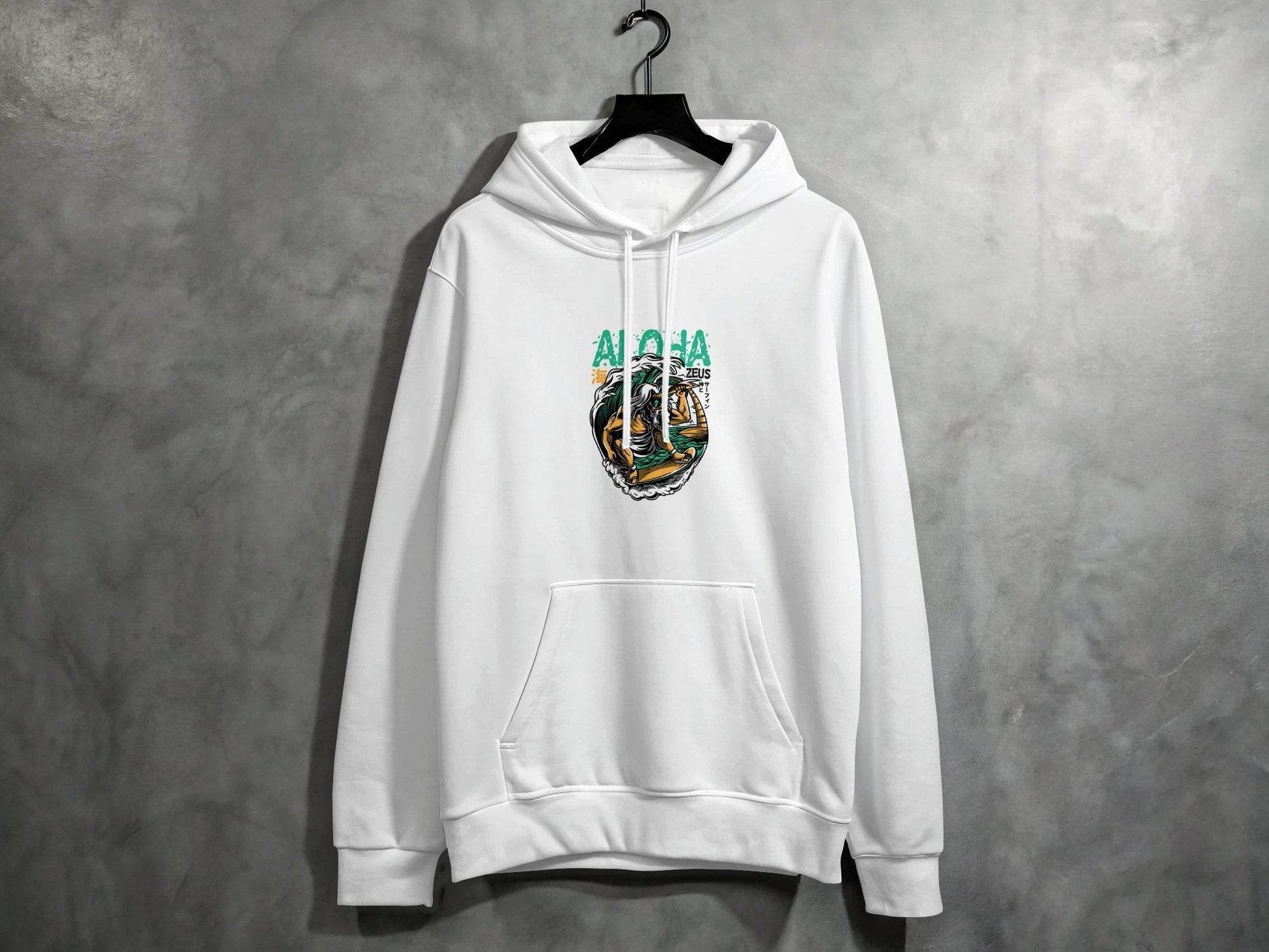 Aloha Zeus God Surf Design Graphic Artistic Hoodie - Design & Vybe