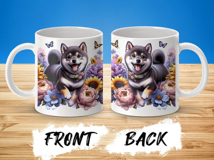 Shiba Inu Dog Art Coffee Mug Colorful Floral Product
