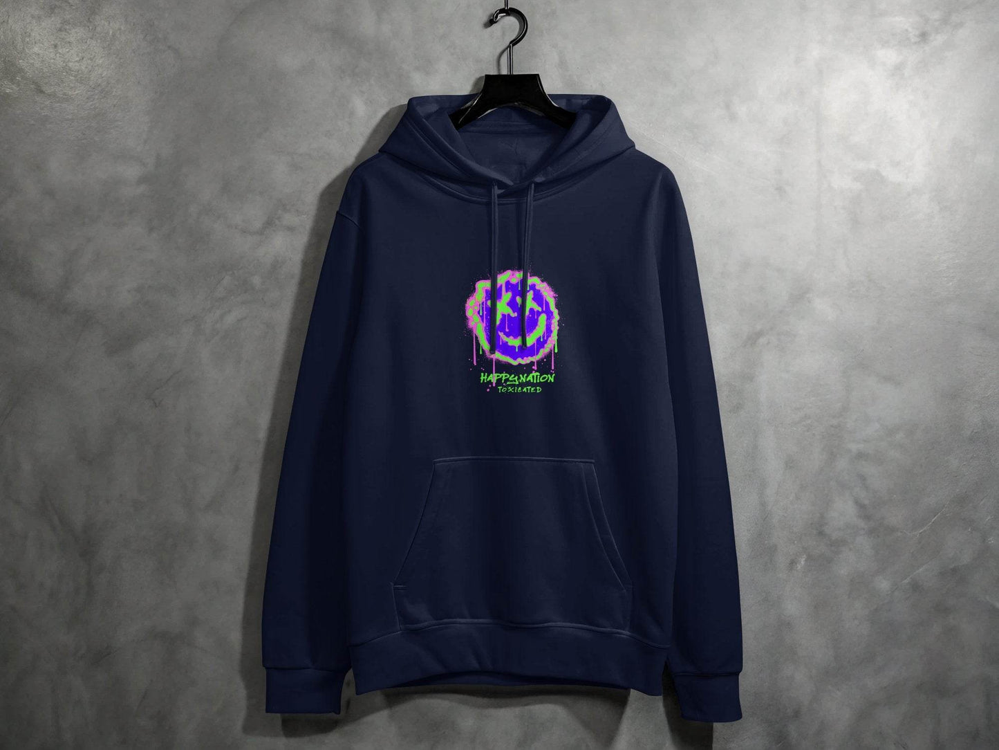 Happy Nation Toxiclated Smiley Face Graphic Design Hoodie - Design & Vybe