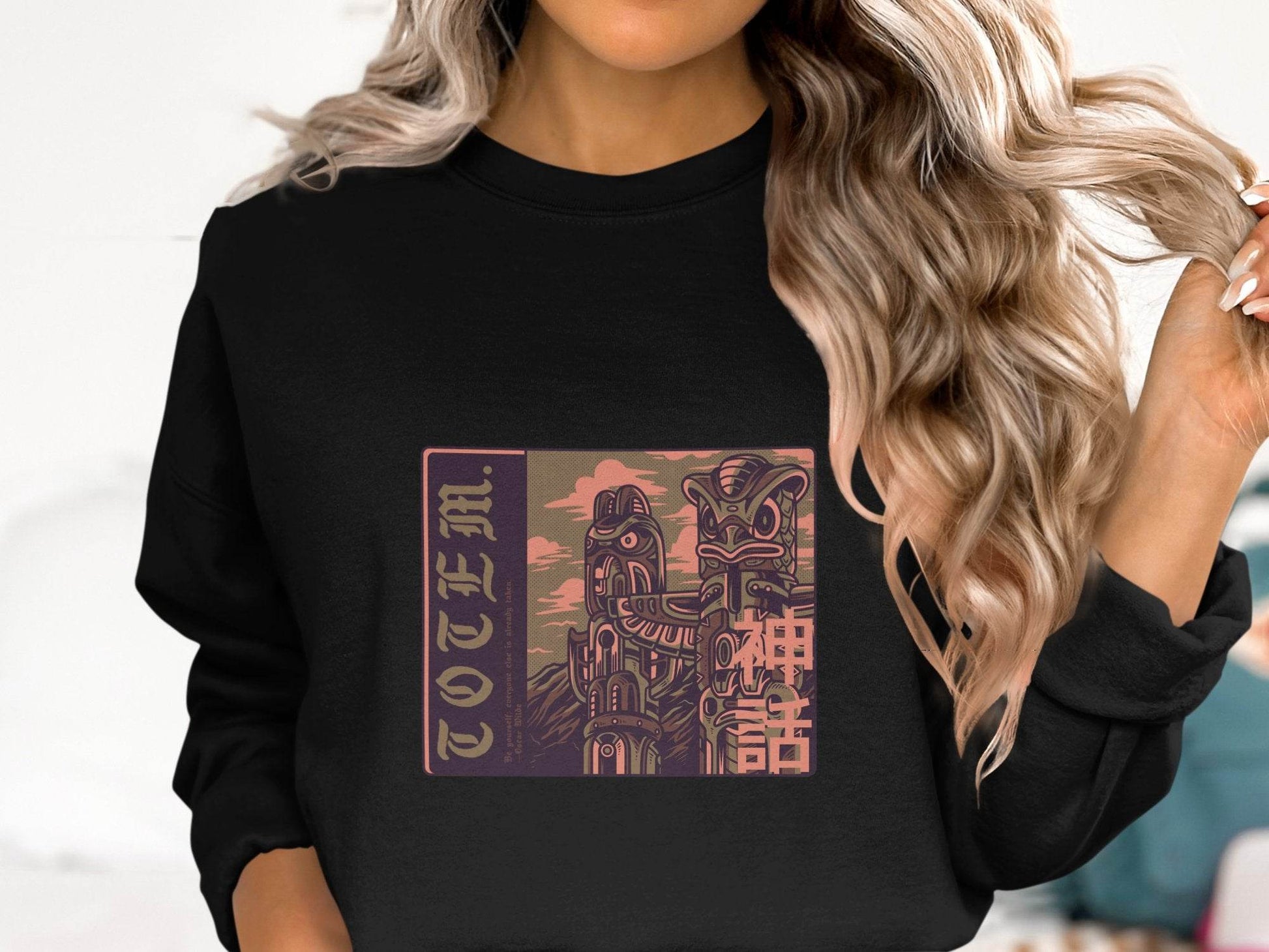 Be Yourself Japanese Totem Poles Graphic Design Sweater - Design & Vybe