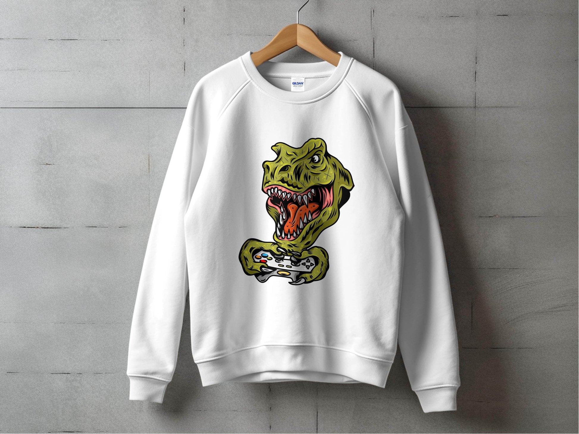 Dinosaur Gaming Graphic Design Sweater - Design & Vybe