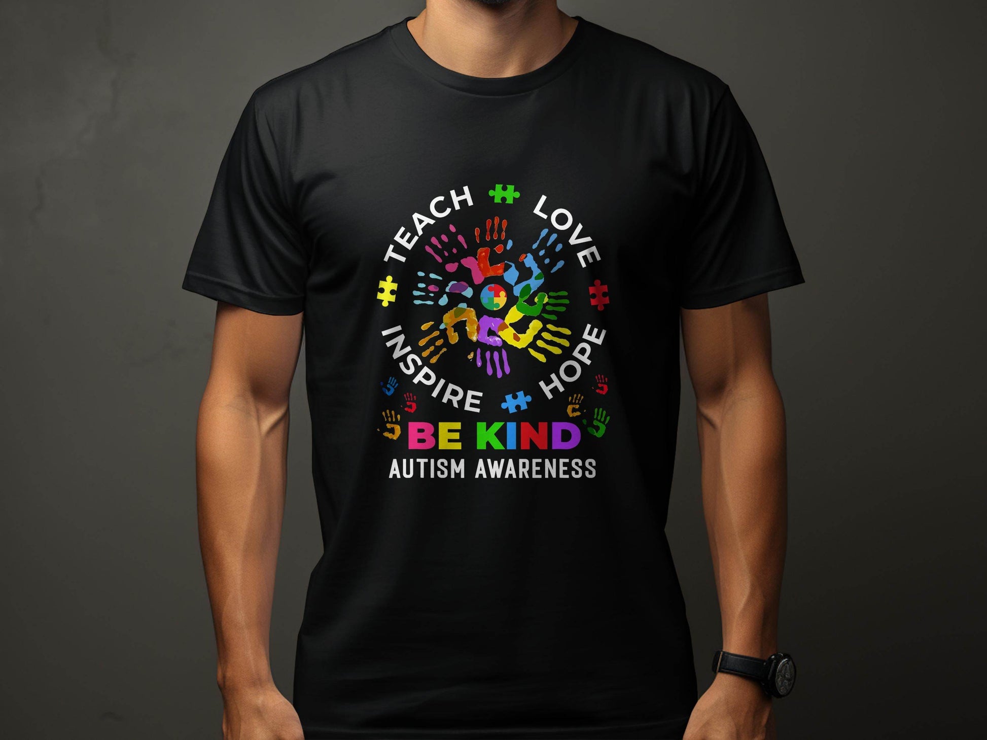 Autism Awareness Teach Love Inspire Hope Be Kind T-Shirt - Design & Vybe