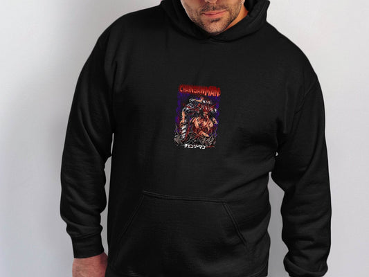 Chainsaw Man Intense Battle Graphic Anime Inspired Hoodie - Design & Vybe