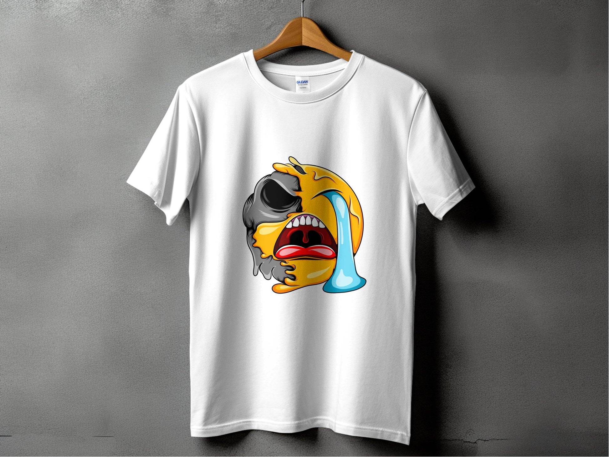Melting Emoji Face Smiley Design Graphic T-Shirt - Design & Vybe